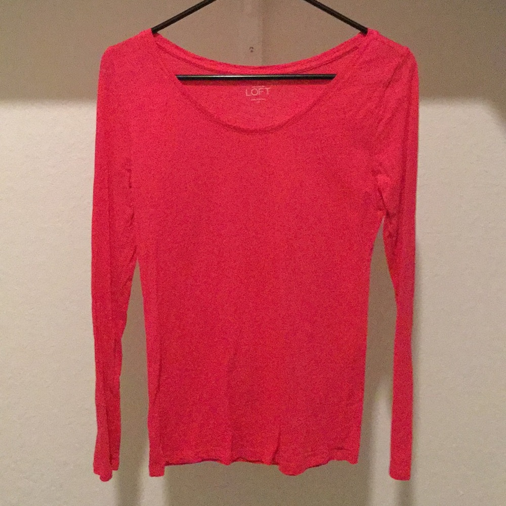 LOFT hot pink long sleeve shirt